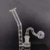 Mini Dab Rigs Pipes 14 mm Adaptateur déroulant en verre féminin J Grocheurs de cendre J-Hook Catcher de cendres fumant les conduites d'eau avec un ongle de banger d'huile ou un bol de tabac