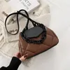 Shoulder Bags Kawaii Tote Bag Hit Winter PU Leather Padded Quilted Womens Designer Handbag Chain Crossbody BagsShoulder