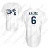 6 Al Kaline Baseball Wear Jersey 1968 Cooperstown Gris Crème Hall Of Fame Patch blanc maillots pour hommes