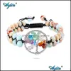 Charm Bracelets Jewelry Ayliss 7 Chakra For Women Men Natural Healing Crystals Stones Tree Of Life Drop Delivery 2021 831Vw