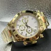 Montre de Luxe Watch Men's Automatic Black Ceramic Ring VK Quartz Watch 40mm 904L All rostfritt stål Vit skivarmband vikbar spänne lysande safir aaa klockor