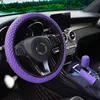 Steering Wheel Covers 3PCS/ Set Car Cover Handbrake Gear Braid On Auto Protector AccessoriesSteering