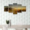 Modulaire canvas hd prints posters home decor muur kunst foto's 5 stuks oude boom aan het meer bij zonsondergang schilderijen geen frame