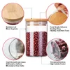 Mason Candy Jar للتوابل زجاجات زجاجية تغطية الخيزران مع مطبخ جرة