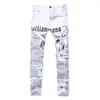 Fashion Men's Imprided Jeans Lettres English Stret Slim Casual Hommes pantalon 28-40