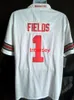 Özel Justin Fields #1 Beyaz Ohio State Buckeyes Futbol Forması Yaması Erkek Kadın Gençlik Herhangi Bir İsim Numarası Eklemek için XS-5XL