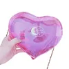 Sacs à bandoulière Coofit 2022 filles holographique sac à bandoulière femme Mini coeur en forme de Laser Transparent femmes messager sac à mainépaule