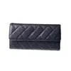 Top Tier Quality Womens Bag Wallets 19.5cm Luxury Designer Purses Porte-cartes en cuir de veau Caviar Porte-monnaie en cuir véritable à rabat matelassé Porte-monnaie classique avec boîte