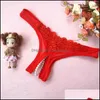 Kvinnor Öppna Crotch Pearl Lace Thong Pärlor Sexig Underkläder Erotisk Underkläder Överklagande Intimates Bandage Belt Crotchless Panties Drop Leverans 2021