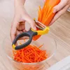 Fruktgrönsakskalare Multifunktion Tool Potato Apple Grater Rostfritt stål 2 Blad Slicer Cutter Tool för kök