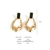 Dangle & Chandelier 2022 Exaggerated Hollow Geometric Drop Earrings For Women Irregular Gold Color Big Long Metal Earring Unusual JewelryDan