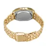 Montres-bracelets LED montre électronique pour hommes femmes mode ceinture en acier horloge classique montre-bracelet sport chronographe numérique montres en or