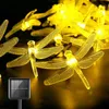 Strings LED Outdoor Solar String Light 5M 20 Dragonfly Panel Strip IP44 Waterproof Garden Christmas Party DecorationLED