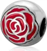 Аутентичные 925 Стерлинговые серебряные бусины DSN DSN, Belle's Charchated Rose Charm Charms подходит для европейских ювелирных изделий в стиле Pandora в стиле Pandora 791