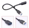 USB 3.0 USB3.0 Man till kvinnlig Datum Kabel Adpeter 13 tum 13Inch Super Speed ​​Black for PC Notebook 100 stycken upp i lager