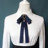 Boogbladen Brits mannen vrouwen unisex nek kraag shirt lint retro meisje legering vlinder trouwfeest pakken uniform kristal bowbowbow