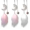 Décorations intérieures Dream Catcher Pendentif Plume Cloche Étoile Suspendue Ornement Charmes Pour Les Filles Mignon Chanceux Creux Lune Voiture Marchandises Intérieur