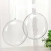 Feestdecoratie 5 stks Oblate vorm doorzichtige plastic ornament 3,5 inch kerstvulbare display Hangende platte ballen Baubble doos Diy Craft Xmspa