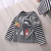 T-shirts Children's Long-sleeved Baby Girls Casual Cotton Tops Boy's Cartoon Tee Kids Autumn Pajamas Toddler ClothingT-shirts