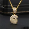 Beaded Necklaces Pendants Jewelry Bling Savage Initial Letters Chain For Women Rvs 26 A-Z Hanger Shiny Ice Out Collier Hip Hop Men Drop De