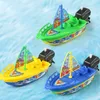 1 st Speed ​​Boat Ship Wind Toy Float in Water Kids Toys Classic Clockwork Bathtub Douchebad voor kinderen Boys 220531