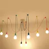 Lampes suspendues lumières modernes 13 couleurs bricolage éclairage multicolore lampe en silicone porte-ampoule décoration de la maison tissu câble pendentif