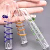 Оптовые мини -мини -протекальные паровая роликовые ролики Стехно -ролики стеклянные ручные табачные трубы с красочной спиралью