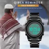 Orologi da polso Orologio di lusso superiore SKMEI Marca Musulmano Qibla Bussola Orologi da uomo Selezione della città Segnalibro Sport Orologio da polso da uomo digitale Reloj Hombr