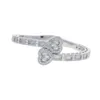 Mode glacé hip hop Baguette CZ bracelet en forme de coeur bracelet de manchette réglable Micro pavé Bling 5A zircon cubique amoureux de luxe 305W