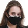 Criativo à prova de poeira Pérola Strass Máscara de algodão preto Anti-Smog Europeu e American Imprimindo Atacado