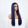 W synthétique bleu foncé cheveux mode féminine nouvelle marine longue perruque de Cosplay résistant à la chaleur pour les femmes 220622