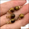 Arts And Crafts Arts Gifts Home Garden 6X1M Natural Crystal Stone Charms Teardrop Drop Green Rose Quartz Pendants Gold E Dhnkd
