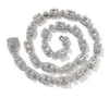 Lodowate kwadratowe okrągłe mieszane cyrkon Diamonds łańcuch 16 cali 18 "20" 8 mm złoto srebrne wykończenie różowe lab