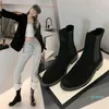 Fashion-cuero mujer botas cortas moda stivali da neve scarpe