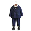 Enfant Formelle Britannique Robe À Carreaux Costumes Ensemble Printemps Et Automne Garçons Fête D'anniversaire De Mariage Piano Show Costume Enfants Blazer Pantalon 220808