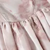 2022 Prinzessin Tie Dye Blumendruck Ballkleid Organza Kleid Puffärmel Retro Frauen geraffte Plissee Taille Mini Party Fee Robe 220511