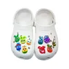 Moq 100pcs Renkli Paskalya Yumurtaları Desen Timsah Charm 2D Yumuşak PVC Ayakkabı Tokalar Kawaii Ayakkabı Aksesuarları Çocuklar İçin Sandalet Bileklik Parti Hediyeleri