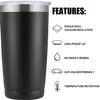 20oz Tumbler Double Wall Wine Glass Stainless Steel Thermal Cups 20 oz Insulated Coffee Beer Travel Tumbler Cups Glass With Lid bb0116