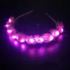 Décoration de fête 1pcs LED Femmes Fille Glow Light Up Bandeau Couronne De Fleurs De Mariée Couronne Néon Cadeau De Mariage Anniversaire Lumineux FestivalParty