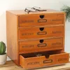 Vintage houten doos opberglader kist met laden sieraden cosmetica organisator home decoratie desktop 210309