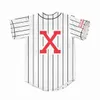 Xflsp GlaMitNess MALCOLM X Maillots de Baseball Maillots de Baseball BLM Blanc Gris Noir Mode personnalisée