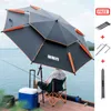 Fishing Umbrella Camping Outdoor Double-Layer Fold Sun Protection Anti UV Sunshade Waterproof Awning Rain Parasol Umbrella H220419