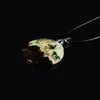 Pendant Necklaces Wood Resin Luminous Necklace Light Absorbing And Glow In The Dark Special Creative Jewelry Gift For Men WomenPendant