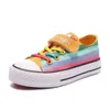 Kids Shoes for Girl Autumn 2022 New Children's High-top Canvas Shoes Casual Wild Boys Sneakers Girls Rainbow Shoes G220517