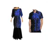 Robes décontractées épaules dénudées jupe sirène imprimé Tribal polynésien femmes 7XL Couples Match vêtements hommes chemises uniformes décontracté