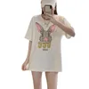 レディースデザイナーTシャツ夏半袖ティーかわいいウサギTシャツマンファッションレタープリントレディーティー