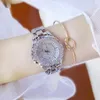 Zegarek kryształowe srebrne kobiety oglądają damskie luksusowe zegarki dhinestone Diamentowe sukienki relojes para mujer bransoletka zegarkowa