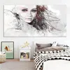 Schöne Mädchen-Blume, moderne Leinwand-Malerei, Poster und Drucke, Wandkunst, abstrakte Bilder für Schlafzimmer, Heimdekoration, Cuadros