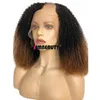 Parrucca afro con parte a U a densità 200% Parrucche ricce crespi per capelli umani al 100% Ombre colorate Glueless a forma di V Parrucche complete per macchina per le donne