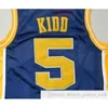 XFRSP NCAA Kalifornia Złote Niedźwiedzie College # 5 Jason Kidd Koszykówka Jersey Vintage Navy Blue Salted Jason Kidd Koszulki Koszulki S-XXXL